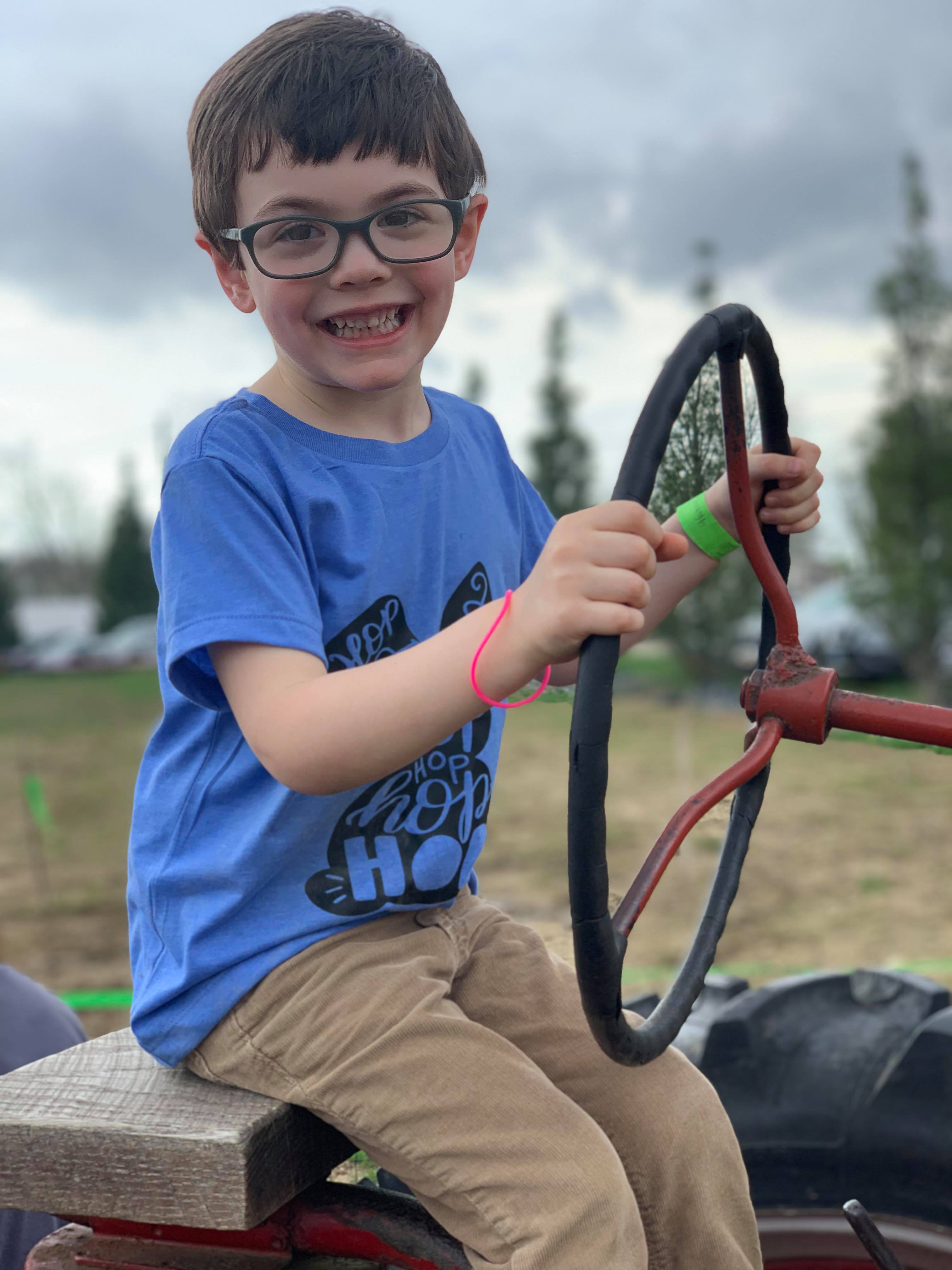 Loving his Easter tee!