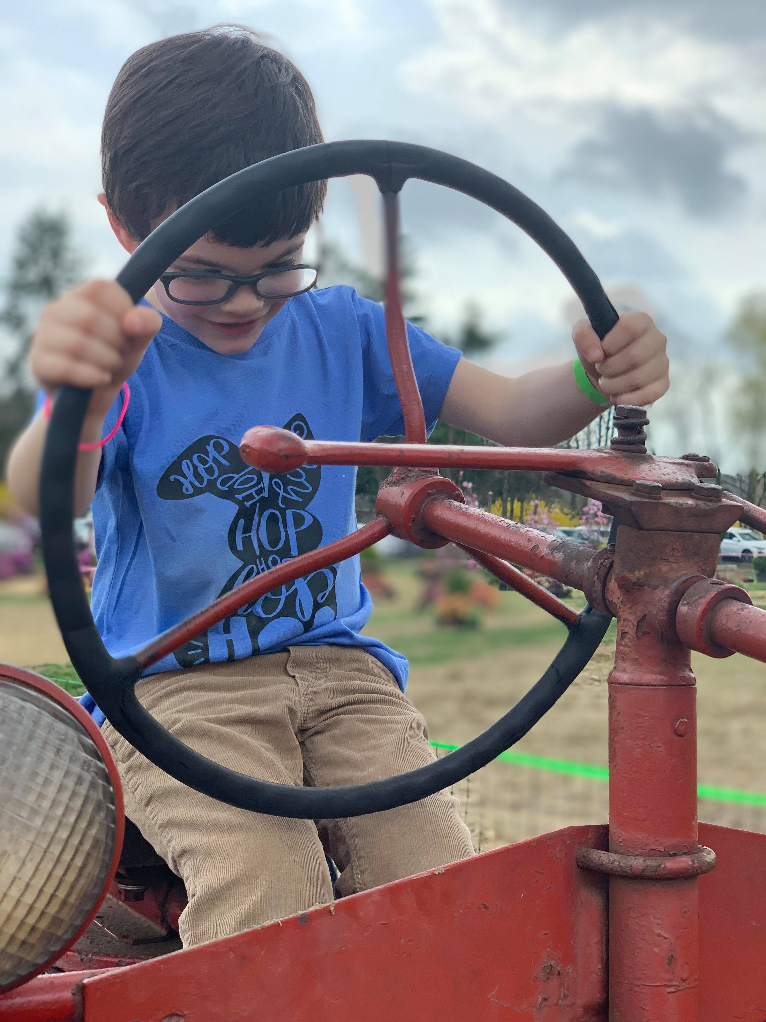 Loving his Easter tee!