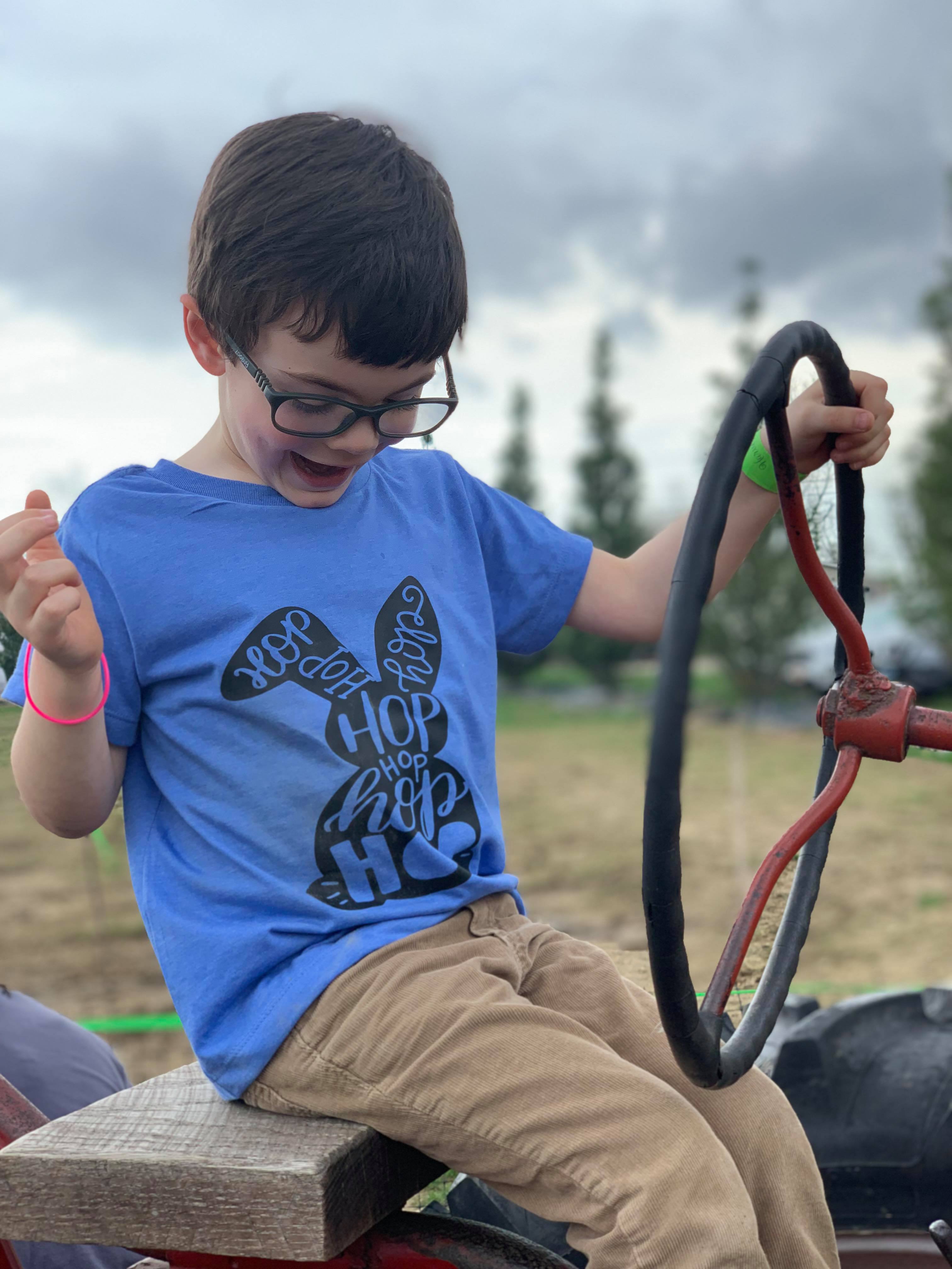 Loving his Easter tee!