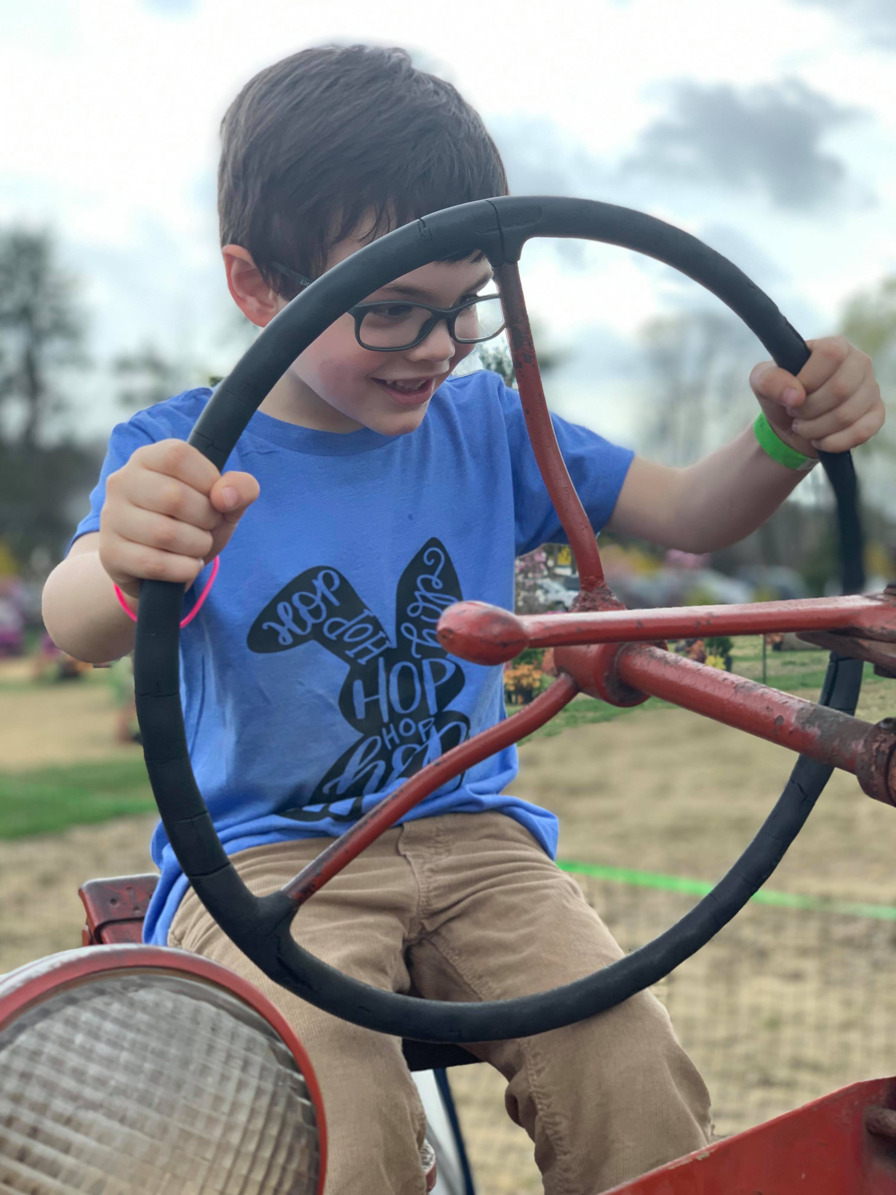 Loving his Easter tee!